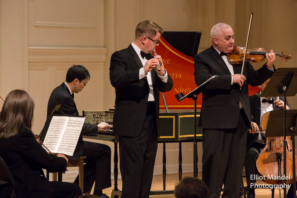 Flutist John Thorne and violinist Stefan Hersh with Jason Moy