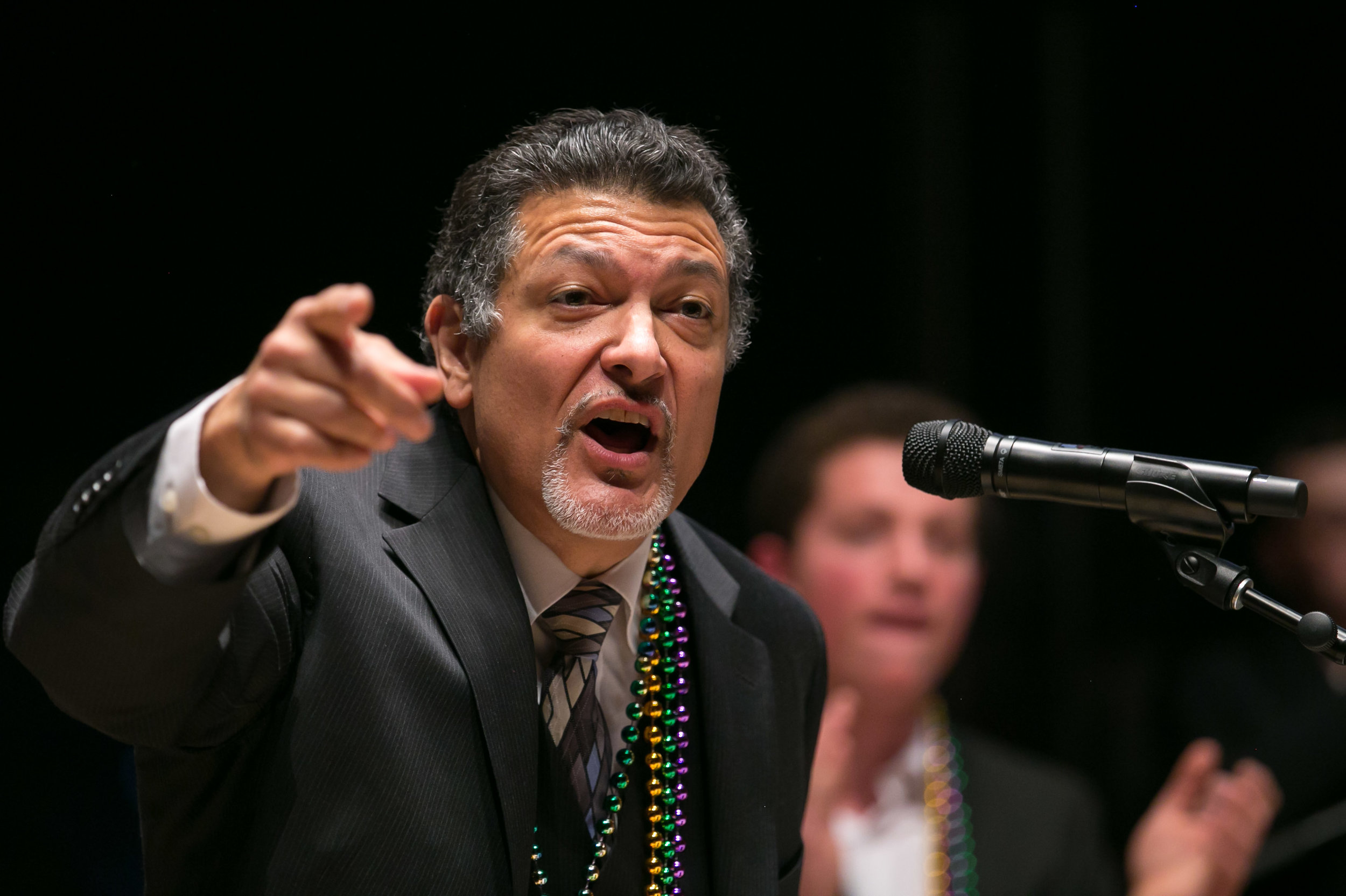  New Orleanian Don Vappie performs with the Northwestern University Jazz Orchestra on Mardi Gras, February 13, 2018.&nbsp; 