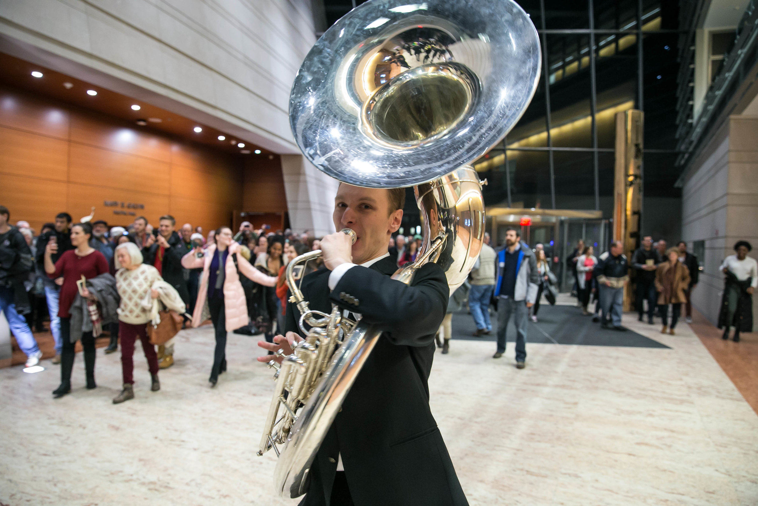  NUJO leads the second line parade on Mardi Gras, February 13, 2018.&nbsp; 