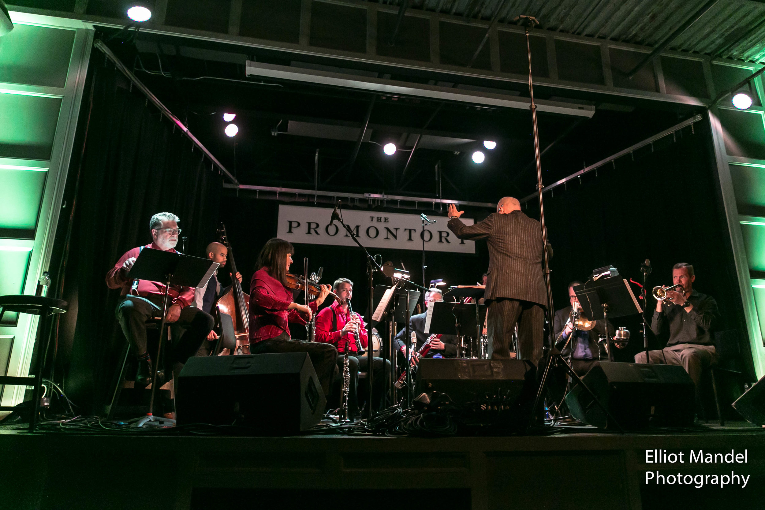 Stephen Burns and Fulcrum Point New Music Project perform music by Wynton Marsalis at The Promontory in Hyde Park, March 28, 2018. 