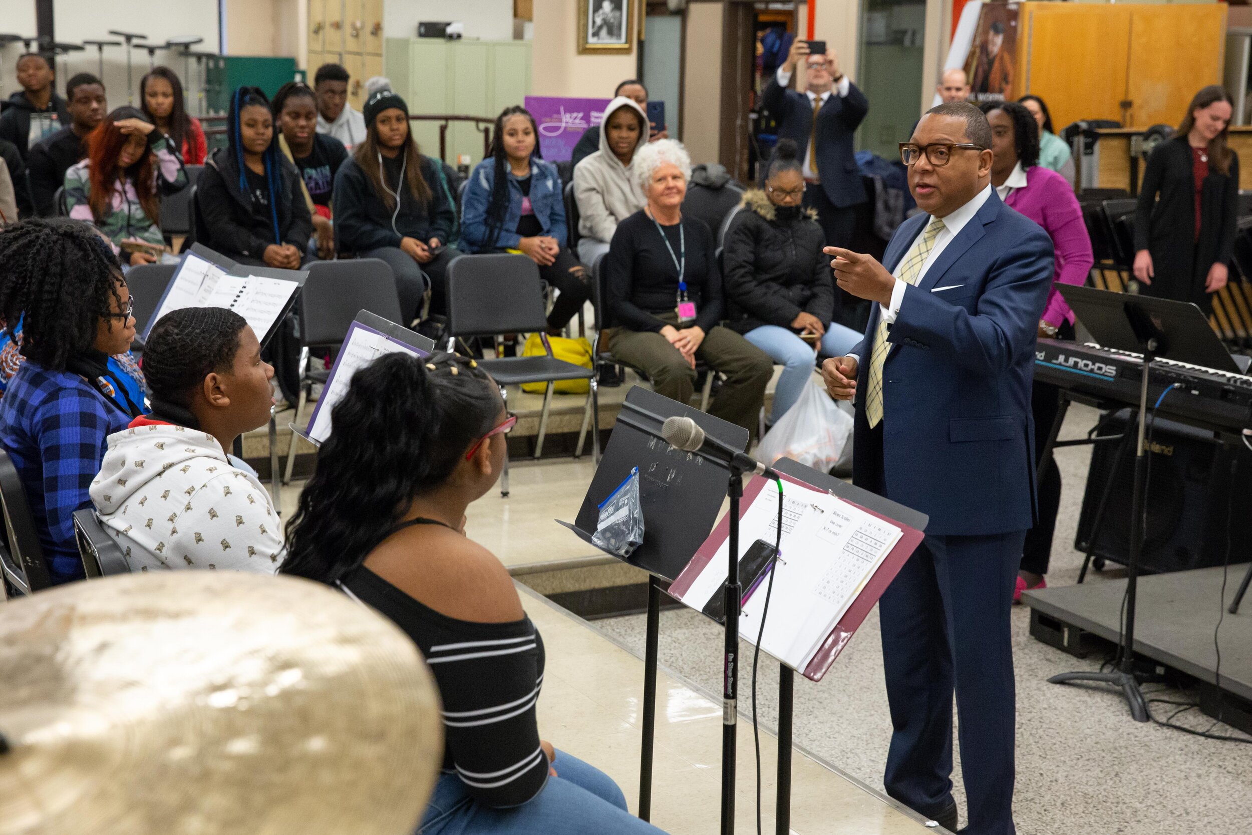  November: Wynton Marsalis drops some wisdom in the schools during the Jazz at Lincoln Center Orchestra’s weekend residency in Chicago,  