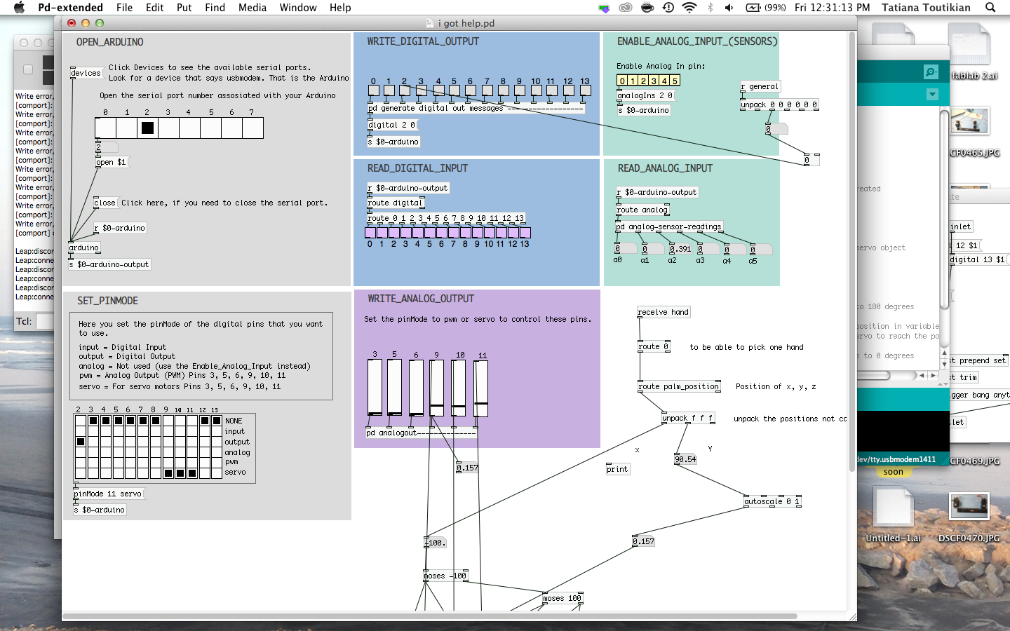 Pure data and Pduino