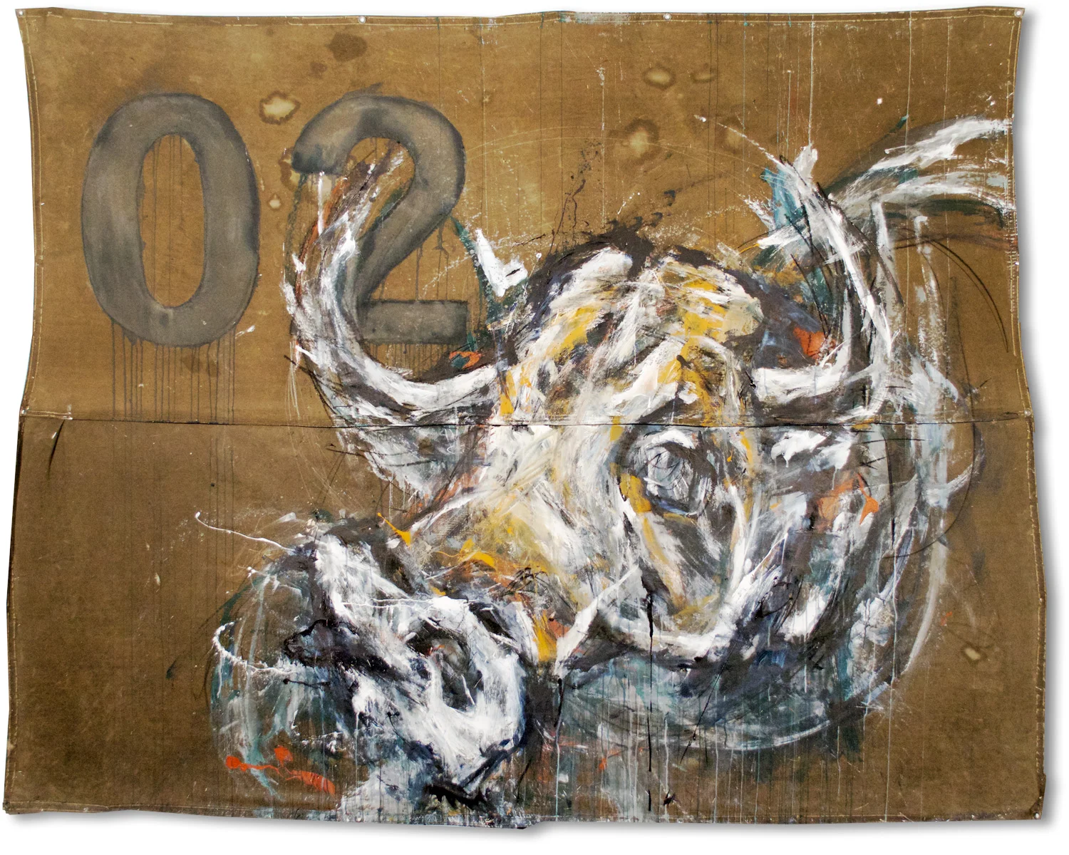 Head | 112 inces Wide x 96 inches High | Acrylic on Tarp
