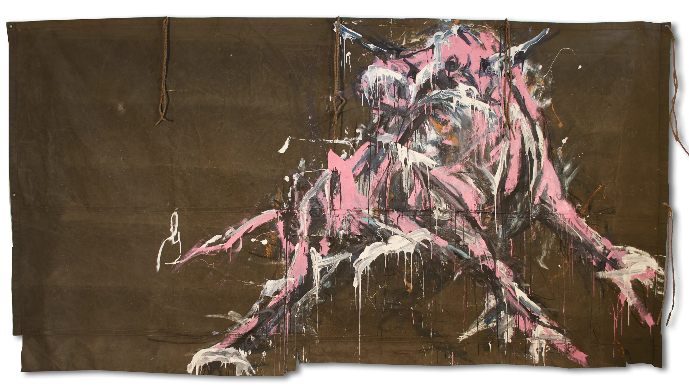 Attack | 105"x55" | Acrylic on Tarp | Request Pricing