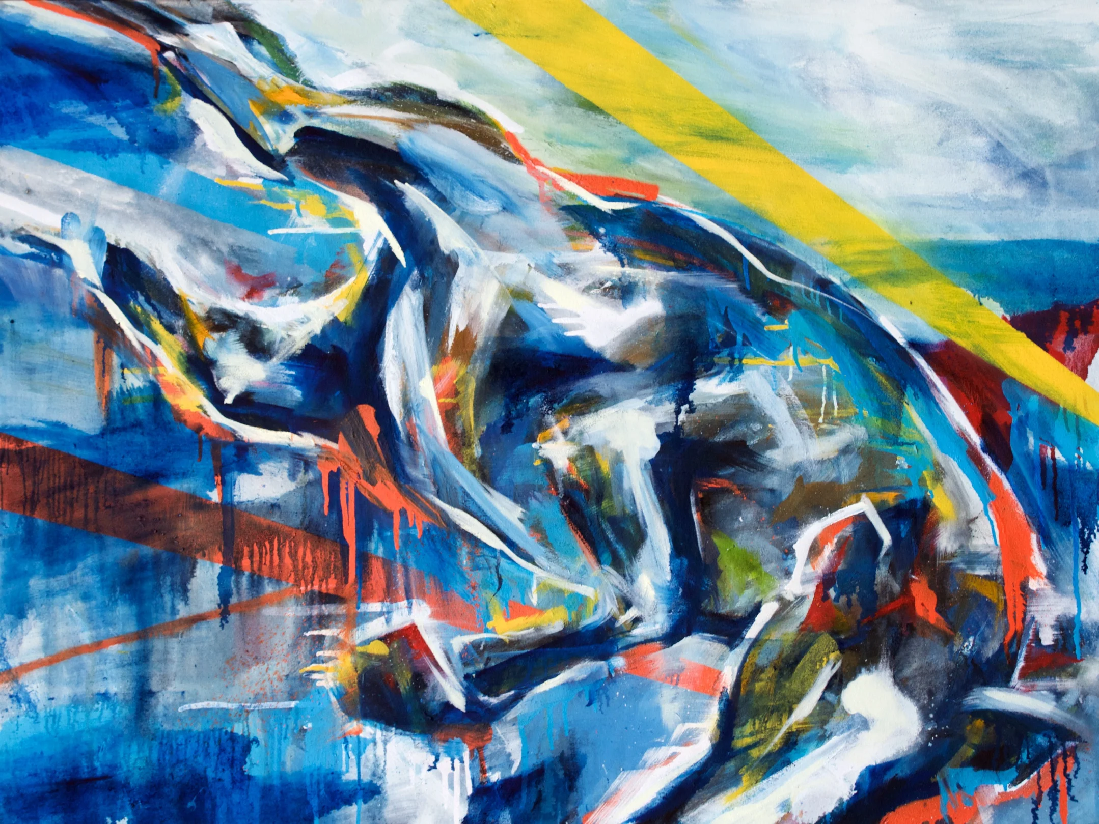 A DREAM | 4FT X 3FT | OIL + ENAMEL ON CANVAS | SOLD