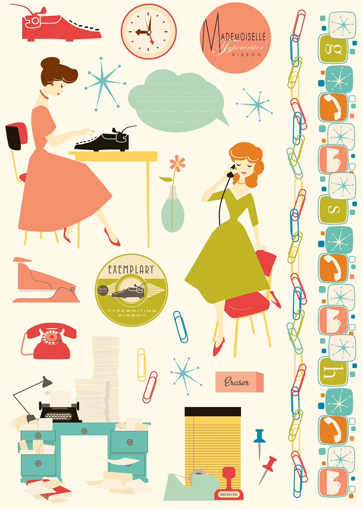 9-to-5 Paper Stickers