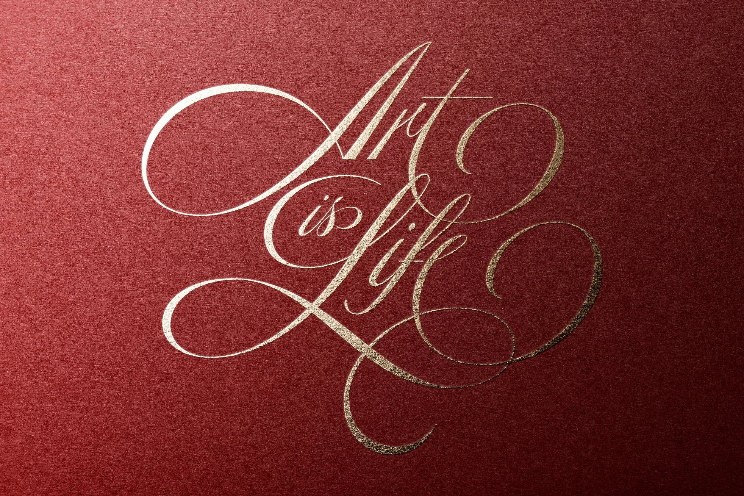 Art is Life - Gold on Red Letterpress.jpg