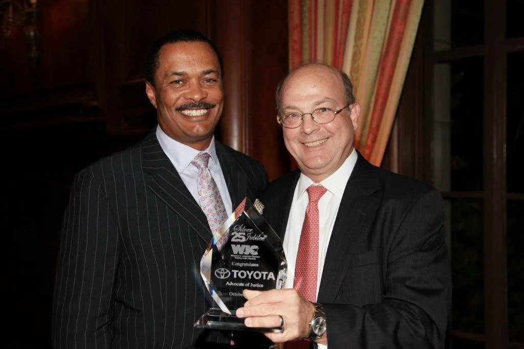Raymond R. Kepner, Esq., partner at Seyfarth Shaw and WJC Board Member, presented Christopher P. Reynolds, General Counsel and Chief Legal Officer for Toyota Motor Sales, USA, Inc. the Defender of Justice award to honor his corporation and its commitment to innovative youth oriented programs such as Haven, WJC’s social network for high school students who are leading their campuses to become safer and more inclusive. Toyota and WJC share a respect for tradition combined with a commitment to innovation – to assure that the products we deliver, whether motor vehicles or youth oriented programs, make use of the newest and most creative ideas and technologies.
