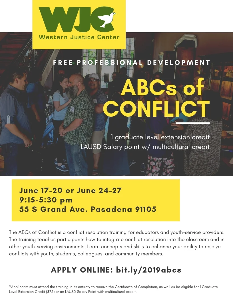 Free Teacher Professional Development — Western Justice Center