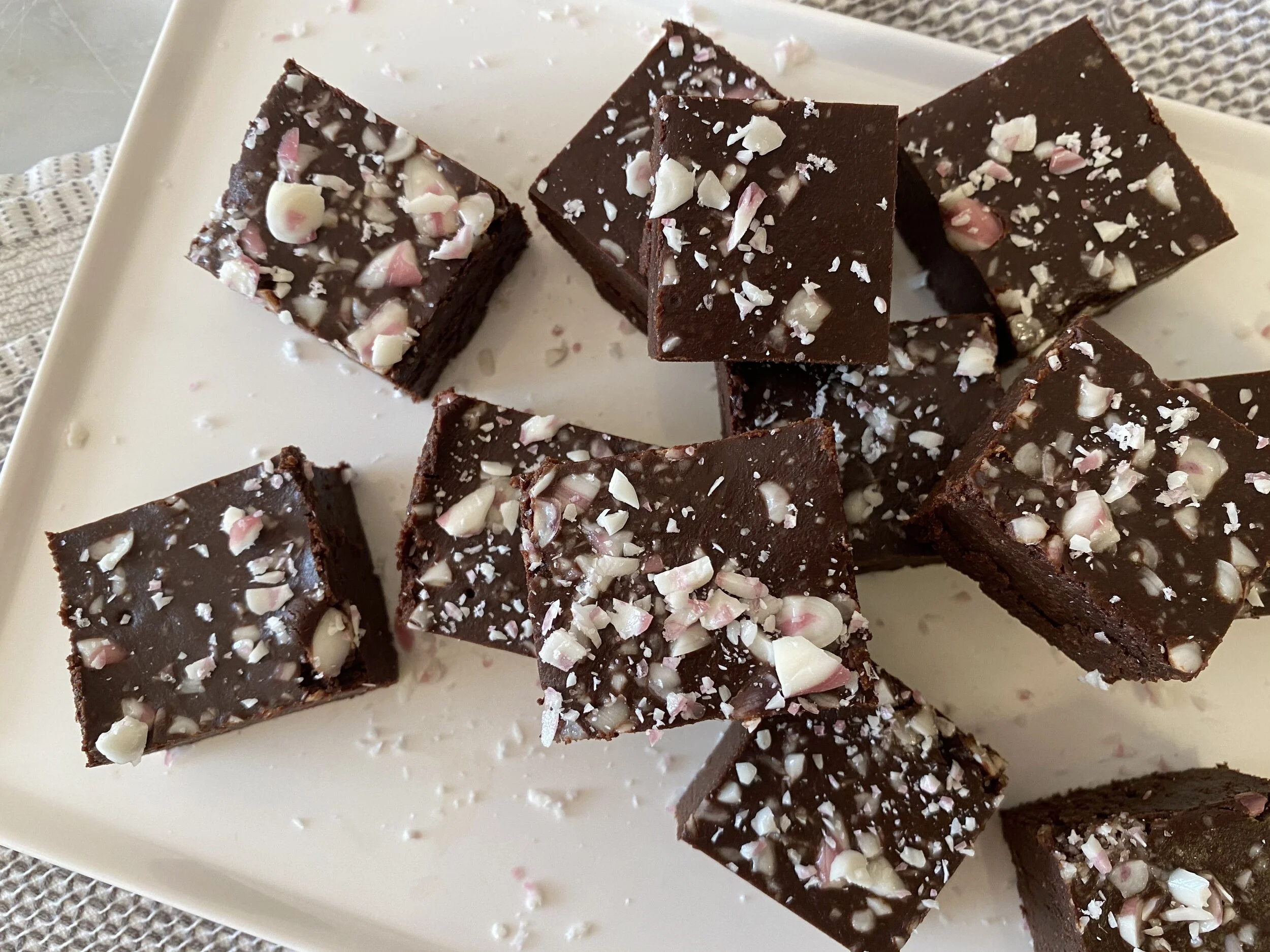 Dark Chocolate Peppermint Fudge 