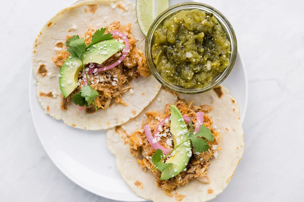 Shredded Chicken Tacos + Grain-Free Sweet Potato Tortillas