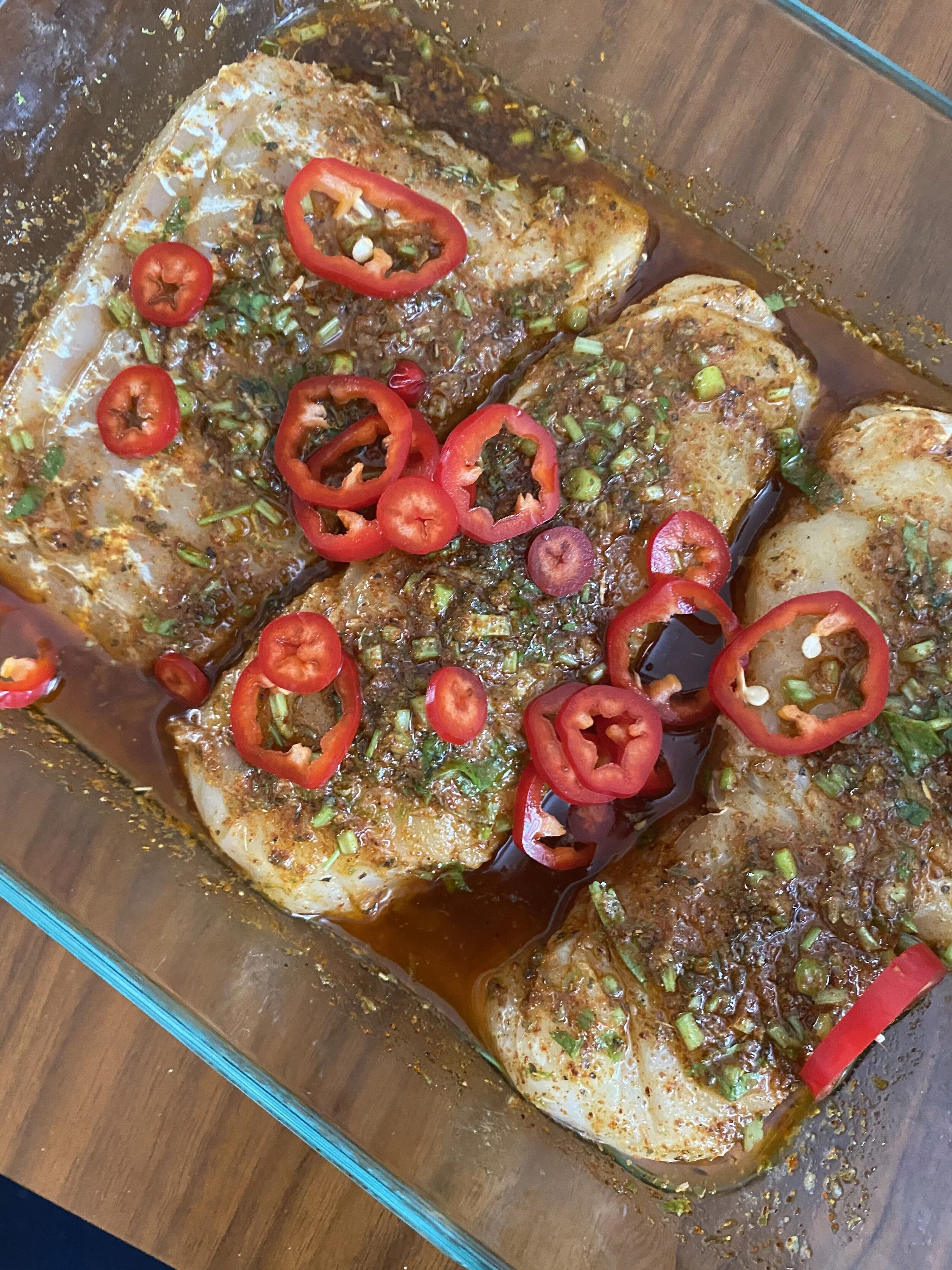 Chile Baked Cod with Cauliflower Rice 