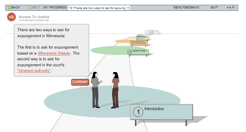 The do-it-yourself interview explains the basics of eviction expungement and asks the user a series of questions about his or her case.