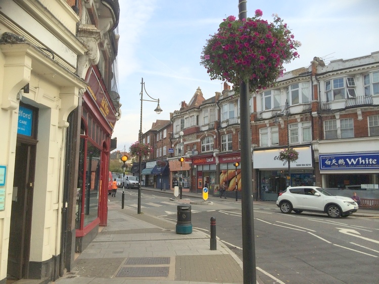 Hanging basket in The Broadway