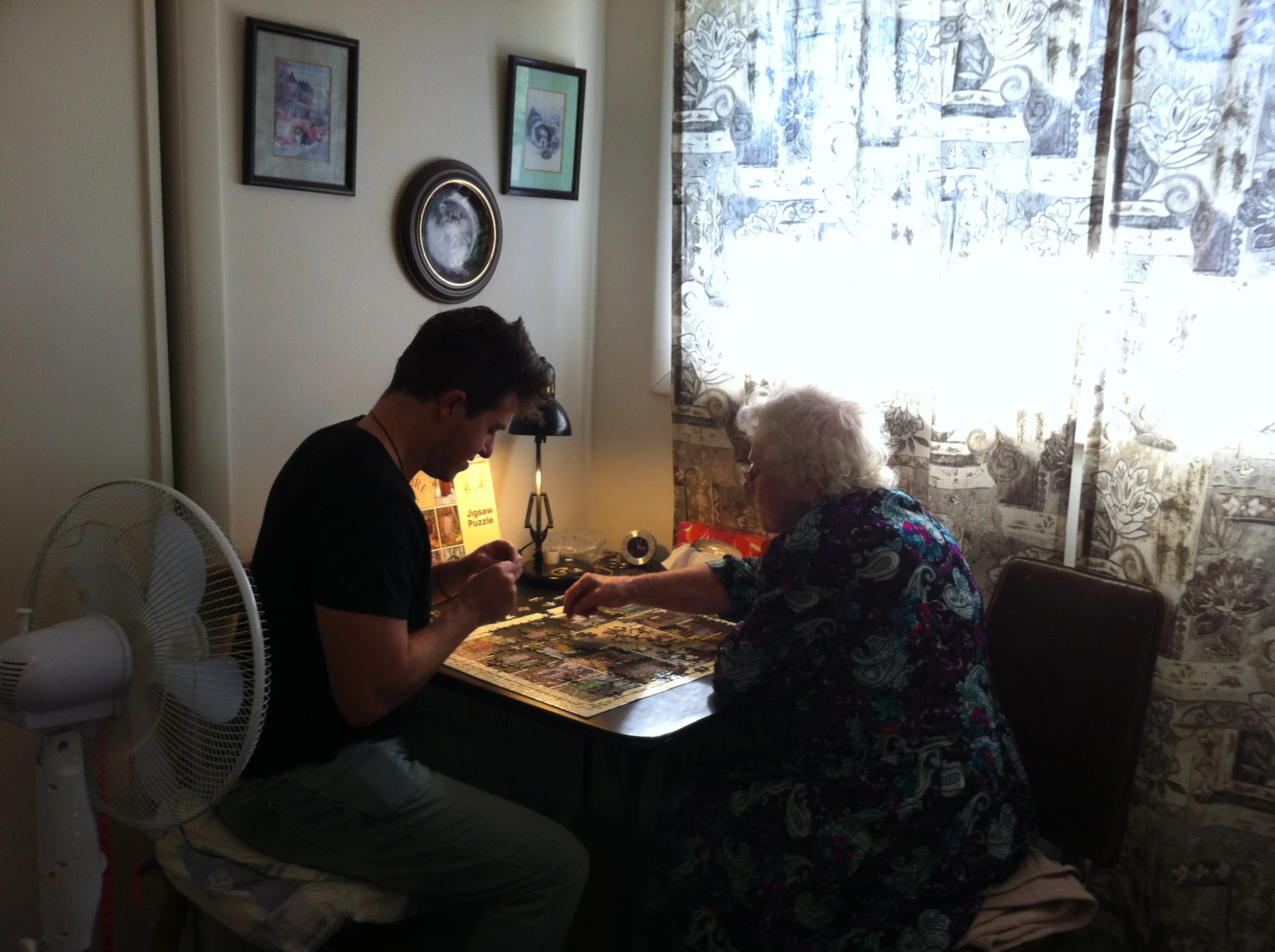 Me and my Grandma. She is the most famous person within my family. And probably the most famous on her street... and possibly the post office in her town. We ripped that puzzle to shit…and then re assembled it like pros.
