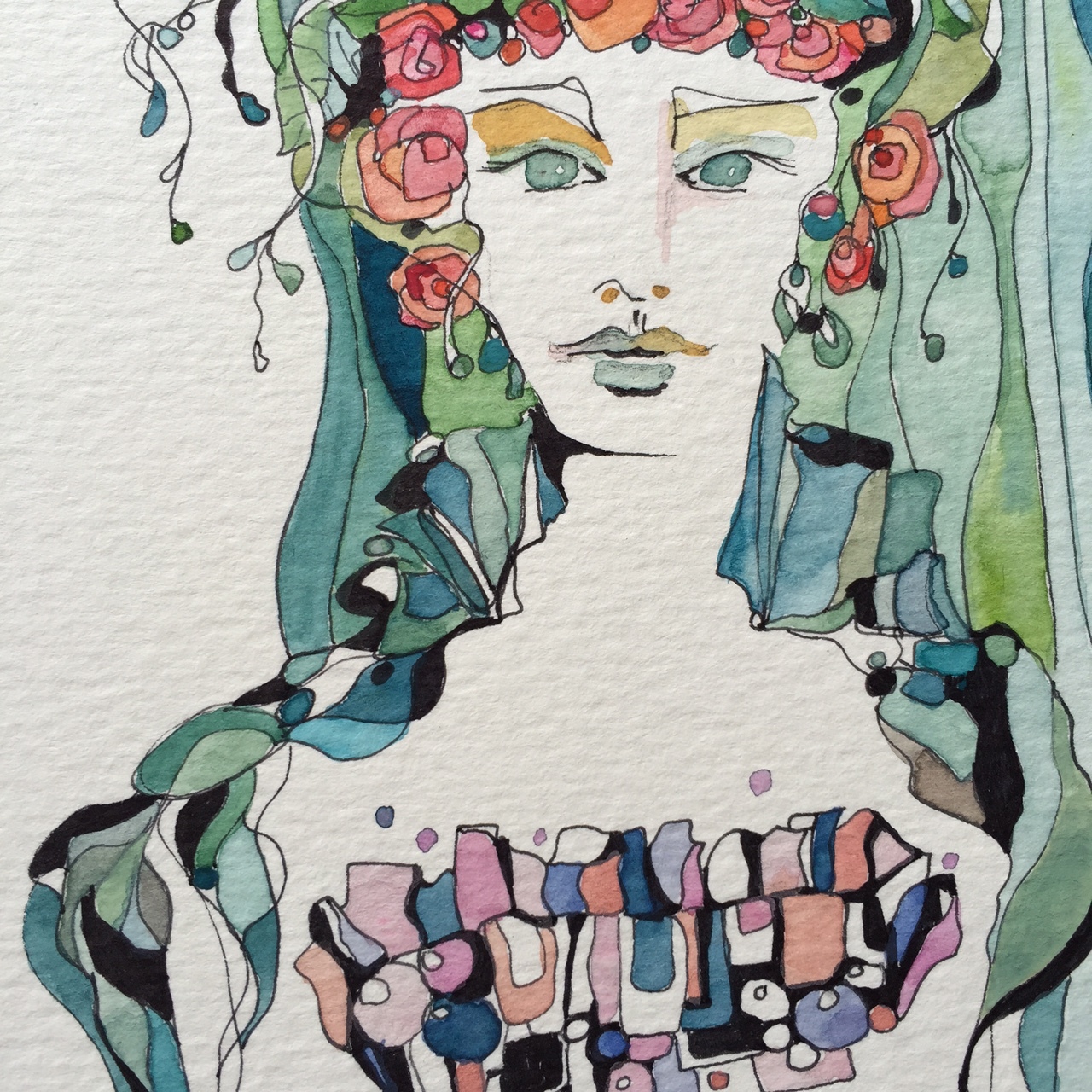 She Wore Flowers in her Hair — Fine art and design by Shell Rummel