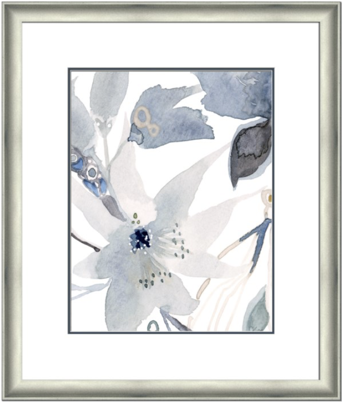 Lovely IIIFramed 23 1/4 x 25 1/4”, Printed on fine art paper, professionally framed in a 1 3/8 Silver medium scoop frame.