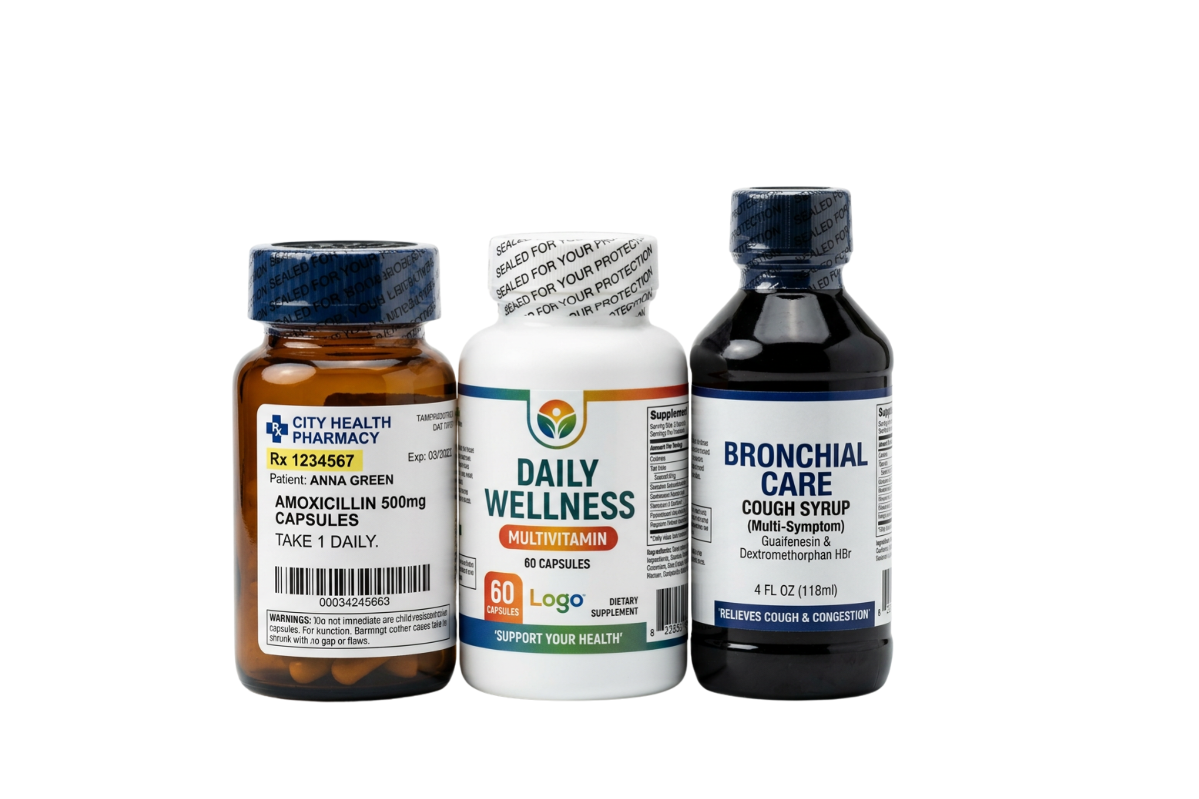 Tamper evident bands for pharmaceutical bottles