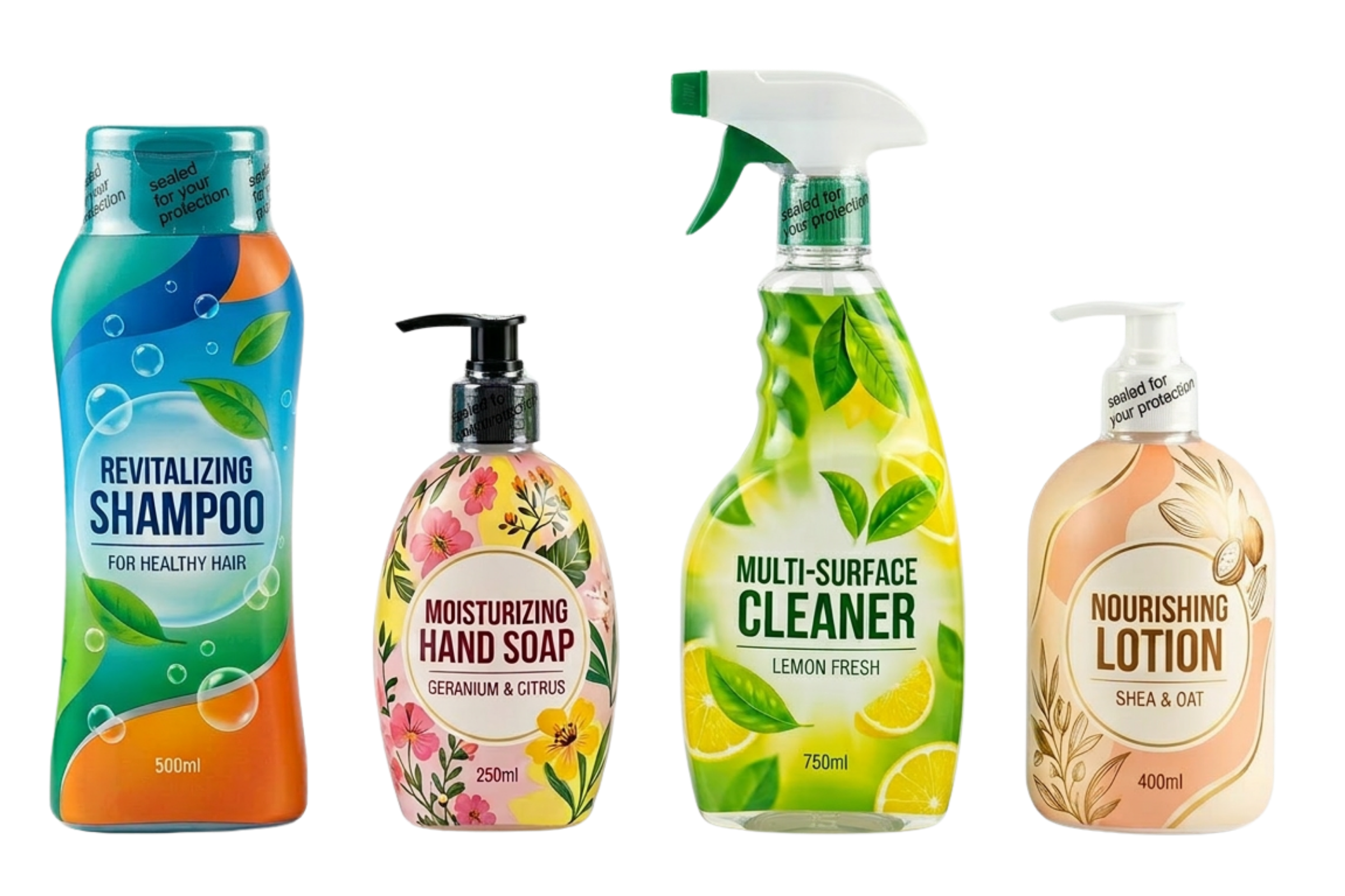 Heat shrink tamper evident seals and shrink sleeves for personal care and beauty product packaging