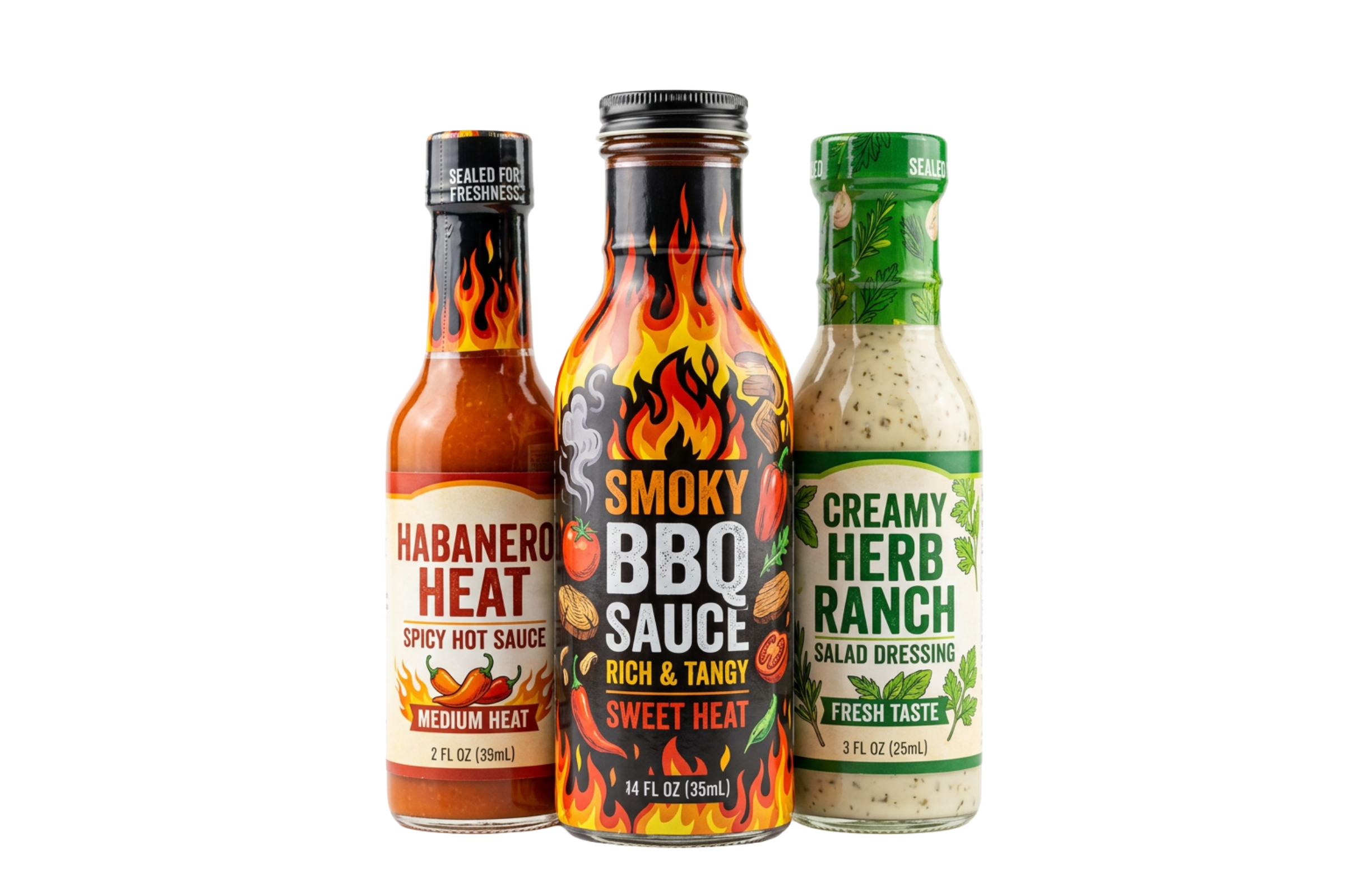 Food industry heat shrink tamper bands and shrink sleeve labels