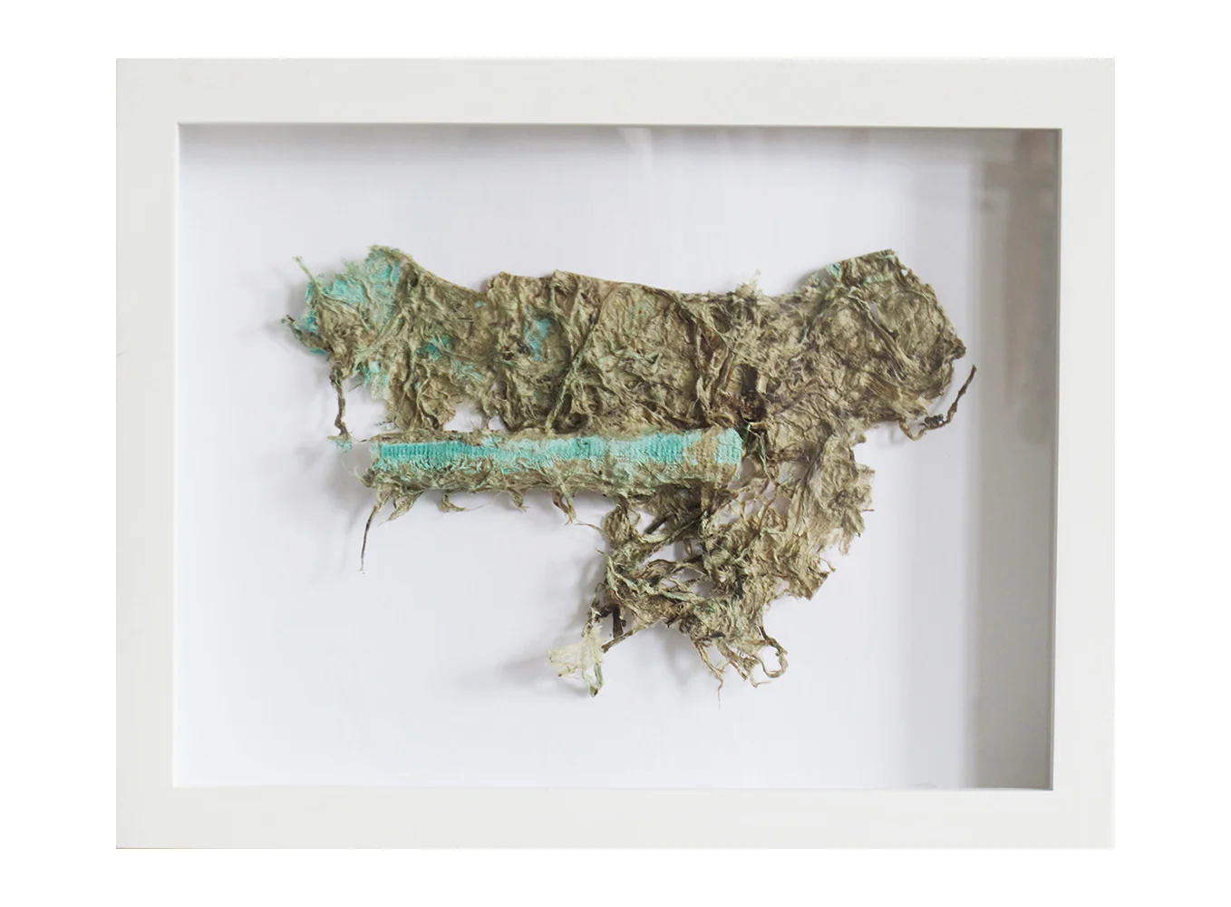 Study for Printed Oxidation on Fiber #4 (2019) W12” x L9” x D1 ½” copper corrosion on mitsumata