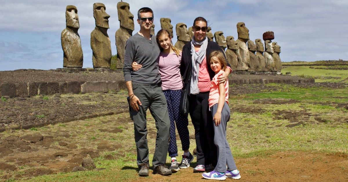 Family at Tongariki