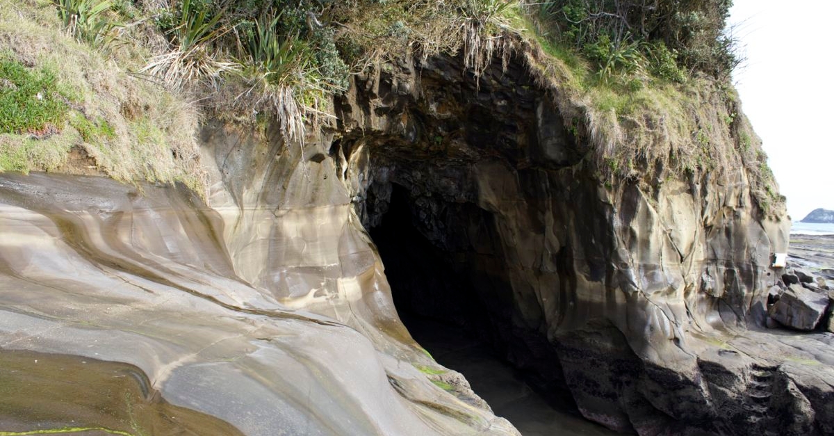 Sea cave.