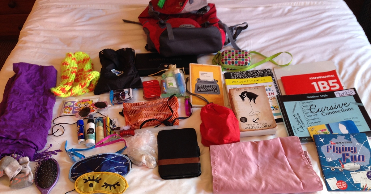 Inside Jackie's Backpack