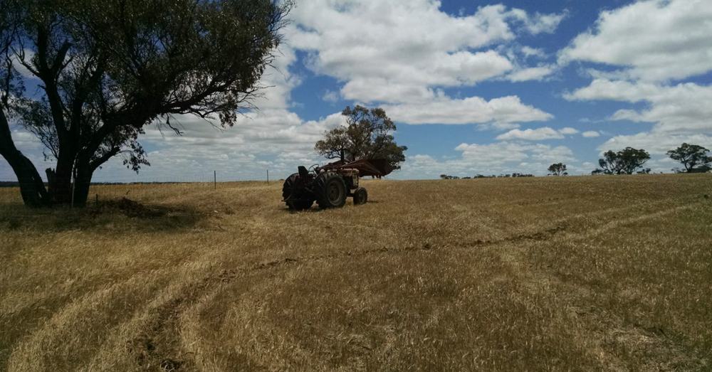 Tractor on the hill.