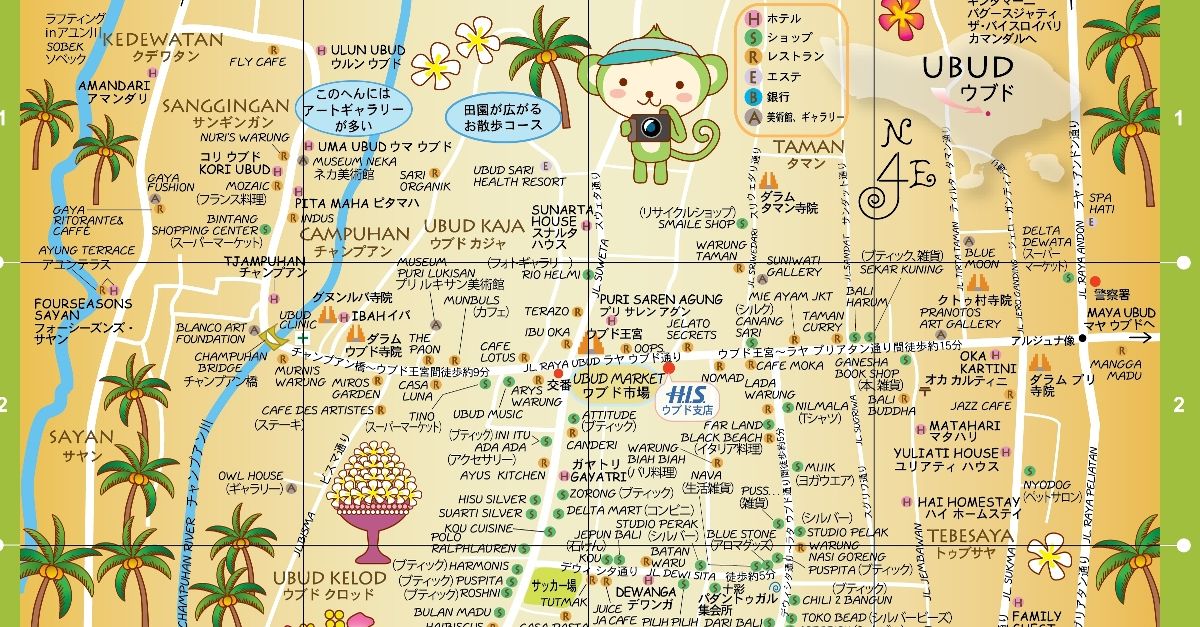 ubud tourist attractions map