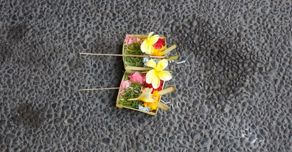 Pair of canang sari.