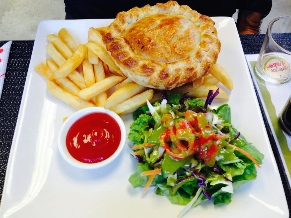 Meat pie and chips
