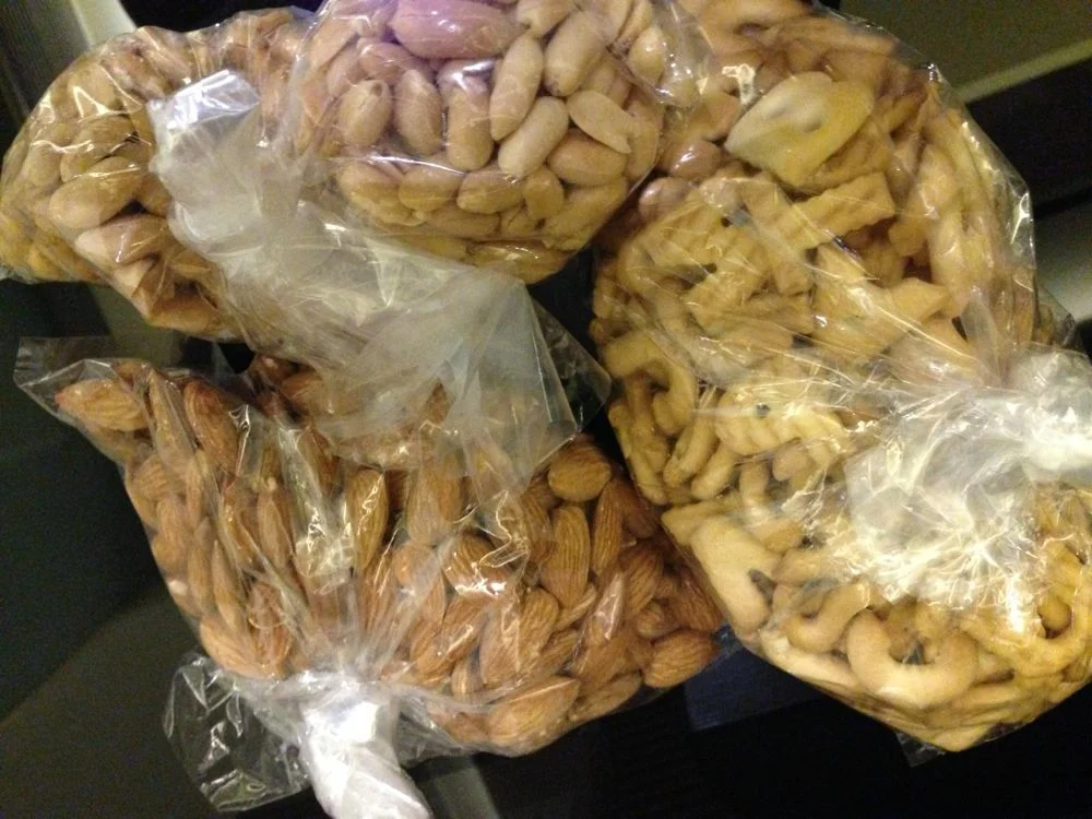 Nuts and alphabet crackers