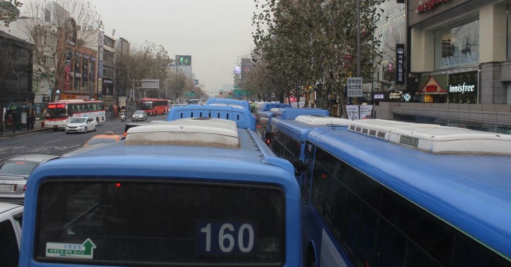 Bus-top view.