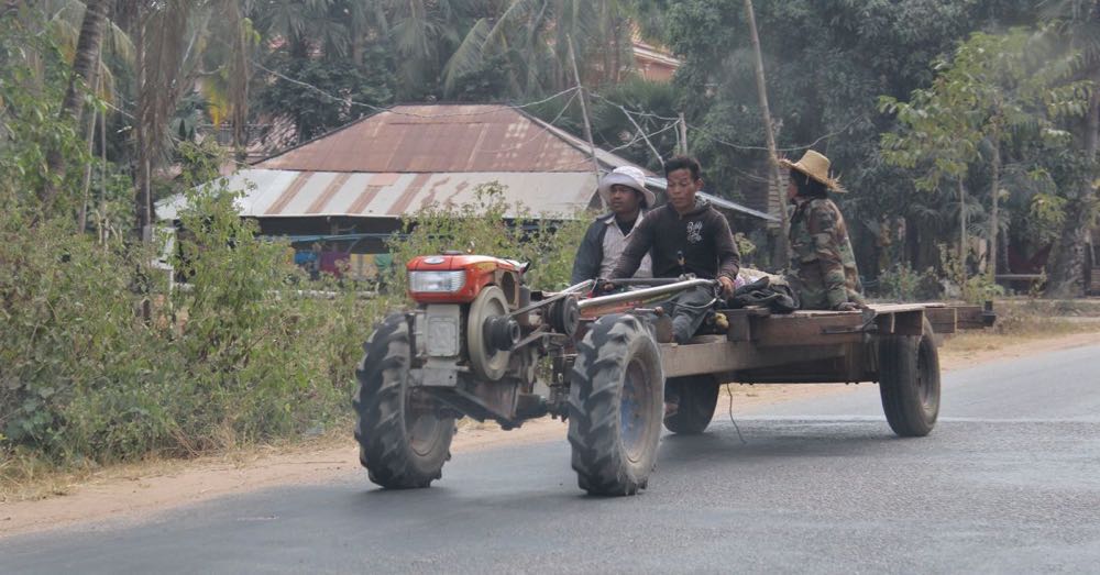 Two-Wheeled Tractor on the Road