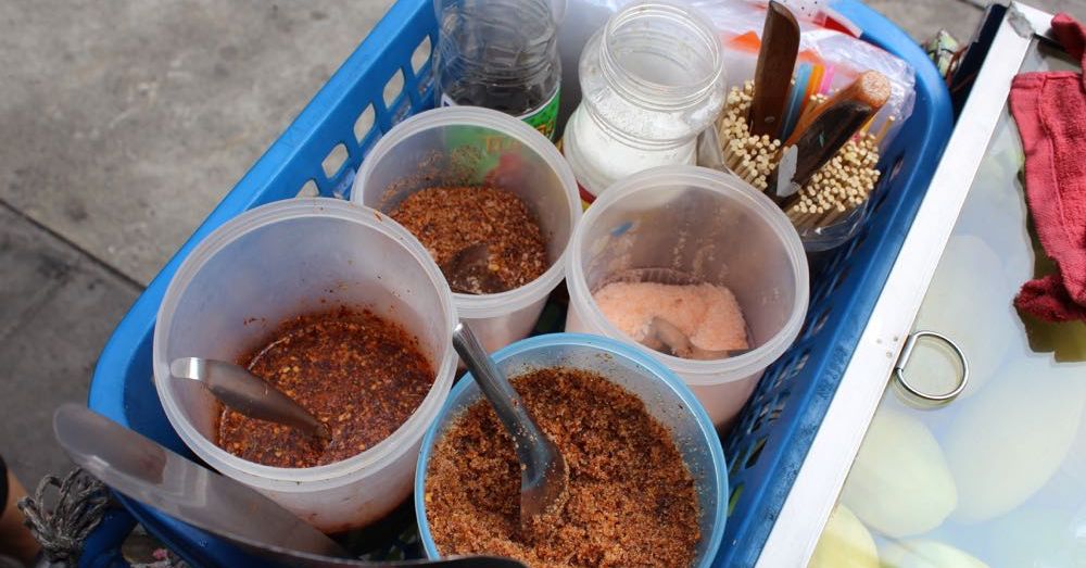 Fruit cart seasonings.