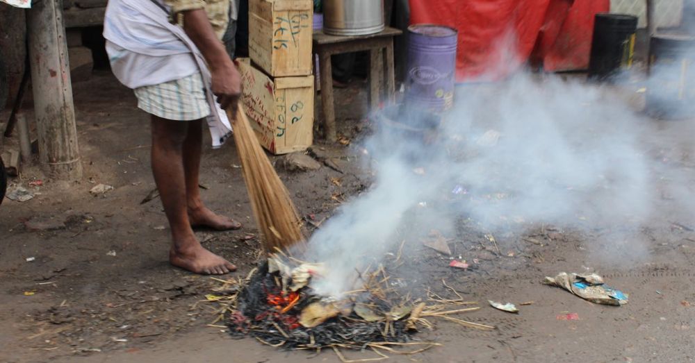 Burning the trash