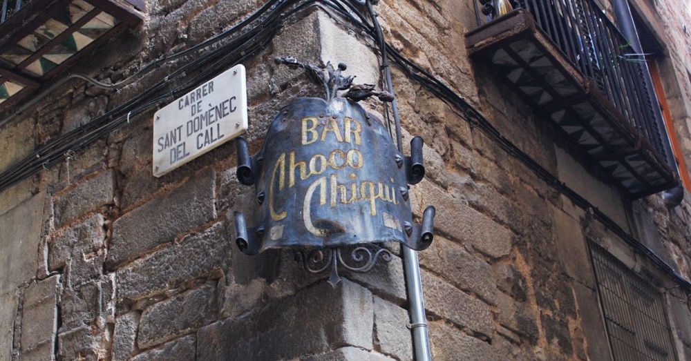 Signs in Barcelona's Old Jewish Quarter