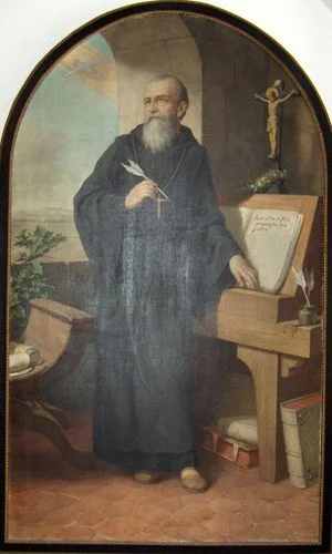 St. Benedict writes the rules. Public Domain image via Wikimedia Commons .