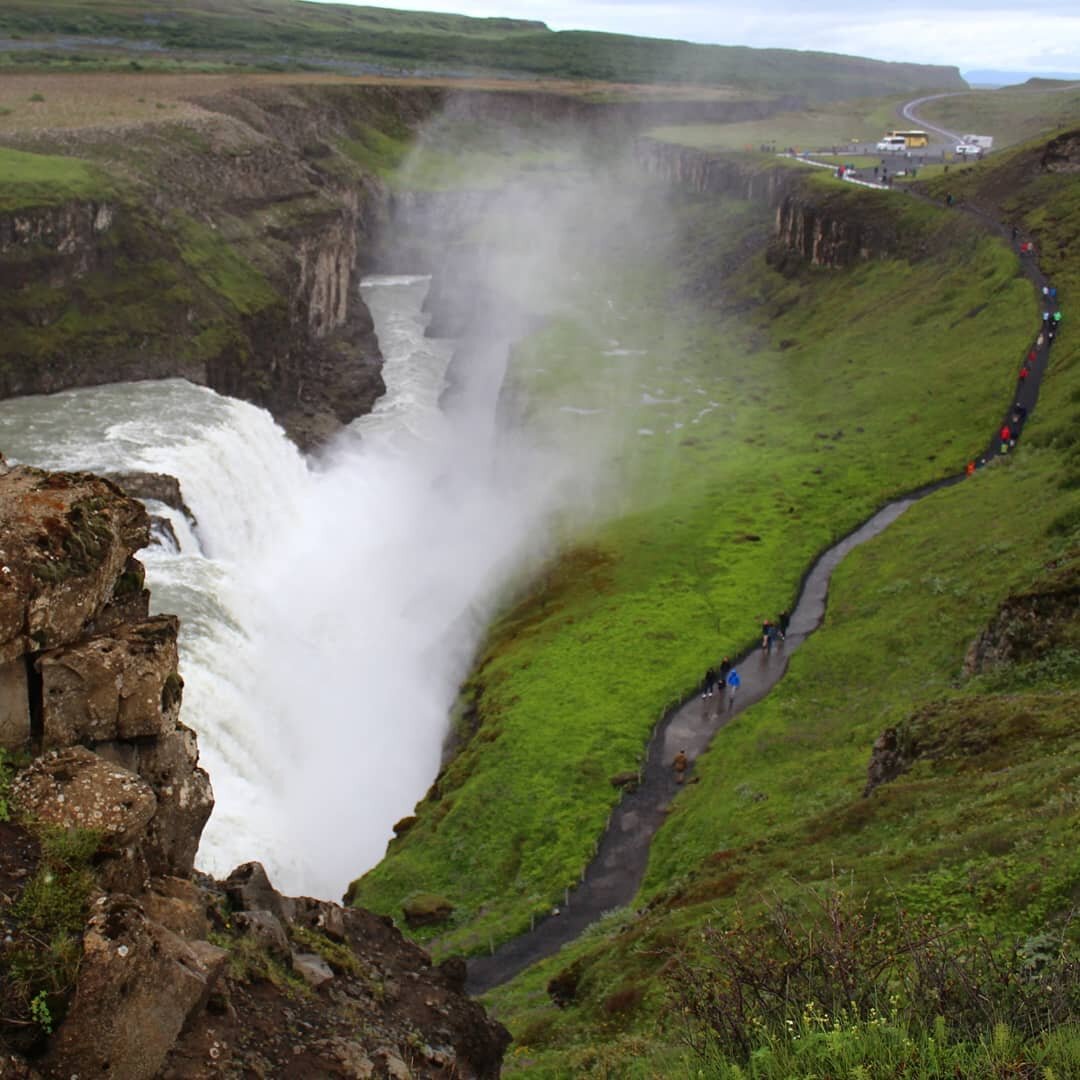 World Trip Revisit Day 328. We headed out to see sights along Iceland's &quot;Golden Circle&quot; with @yourdaytours. One of the stops was the awe-inspiring Gullfoss (Golden Falls), a 31-meter (100-foot) tall waterfall.

http://bit.ly/ttatw-328

#Ice