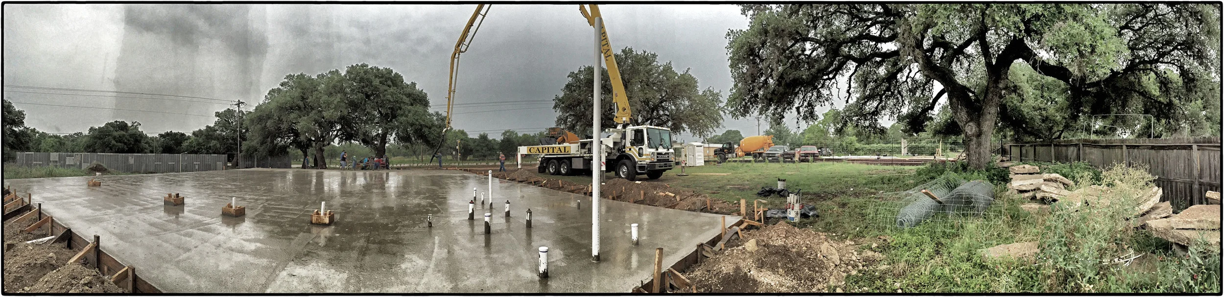 Huge progress at 290Vinery on Saturday June 20th. Poncho and Warren ROCKED IT! S lab poured June 20th in the rain - over 4k sq ft of concrete! 