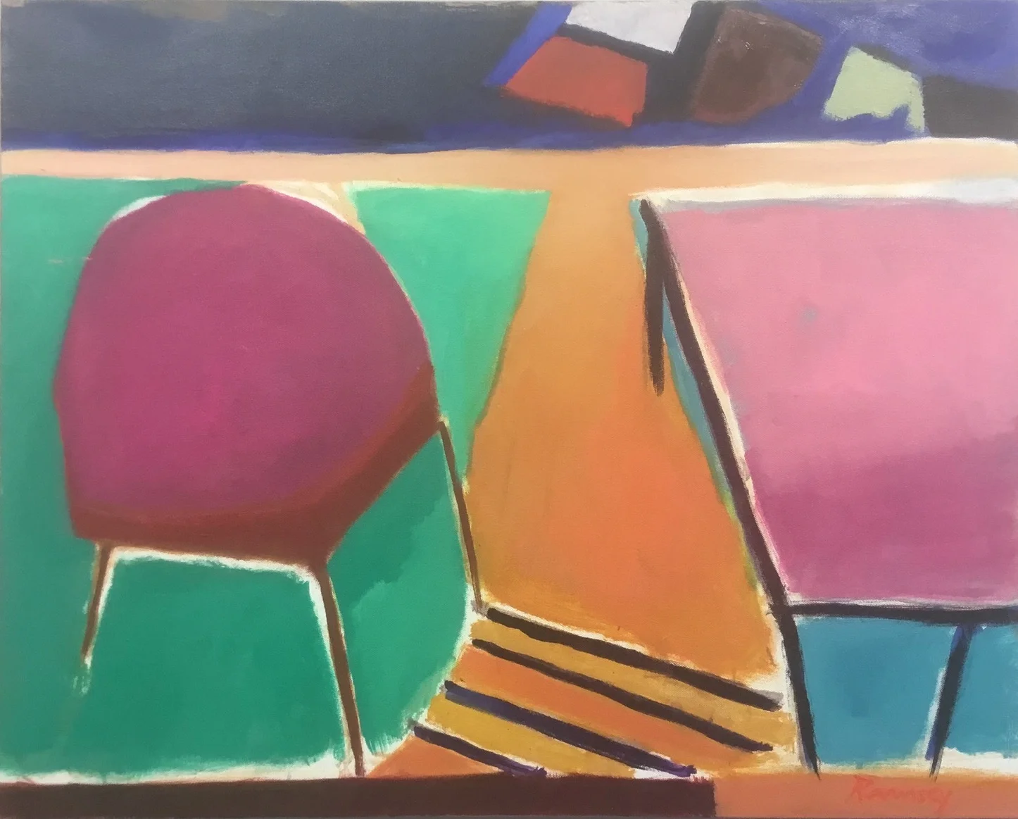 Beach Tables 30x24 Oil on Canvas