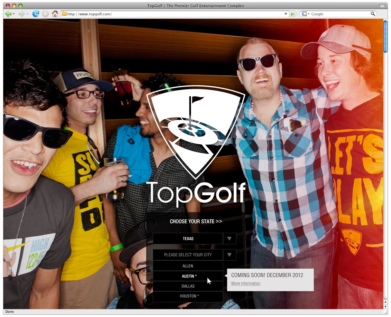 TopGolf Website Redesign 2012