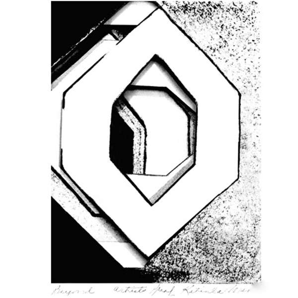 Beyond, 5 ” W x 7 ” H x 1/2 ” D, Triple Layered Intaglio Print, 1963