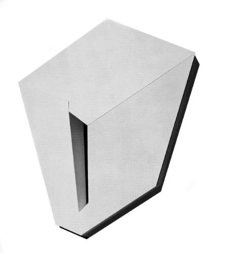 Zall, 35”W x 37”H x 5”D, Raw Canvas, Shaped Canvas, 1979