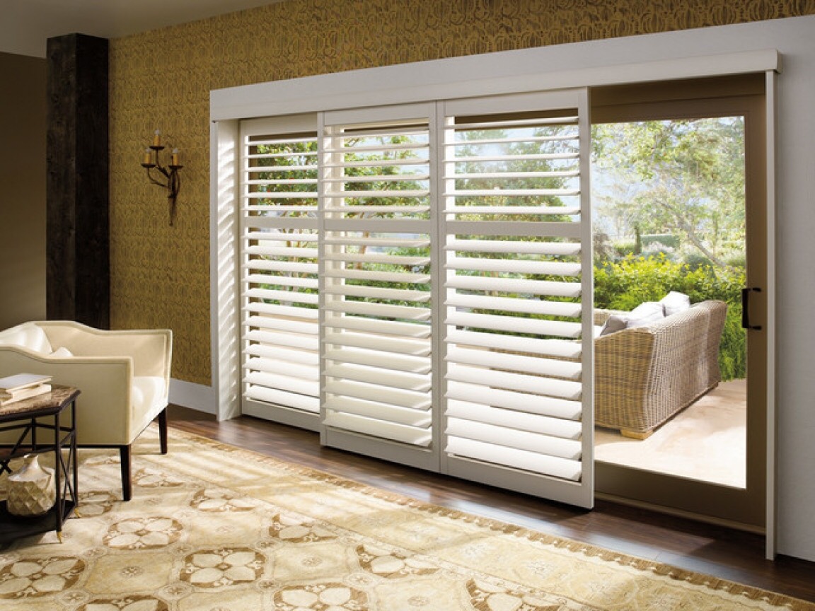 Faux wood Bi-Pass shutters
