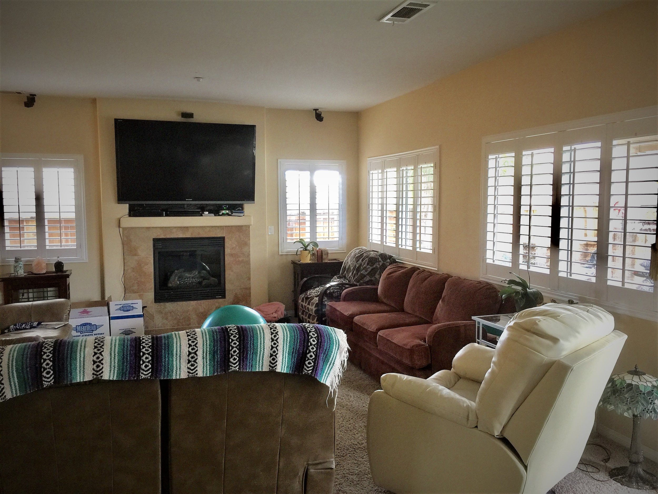 Living room shutters