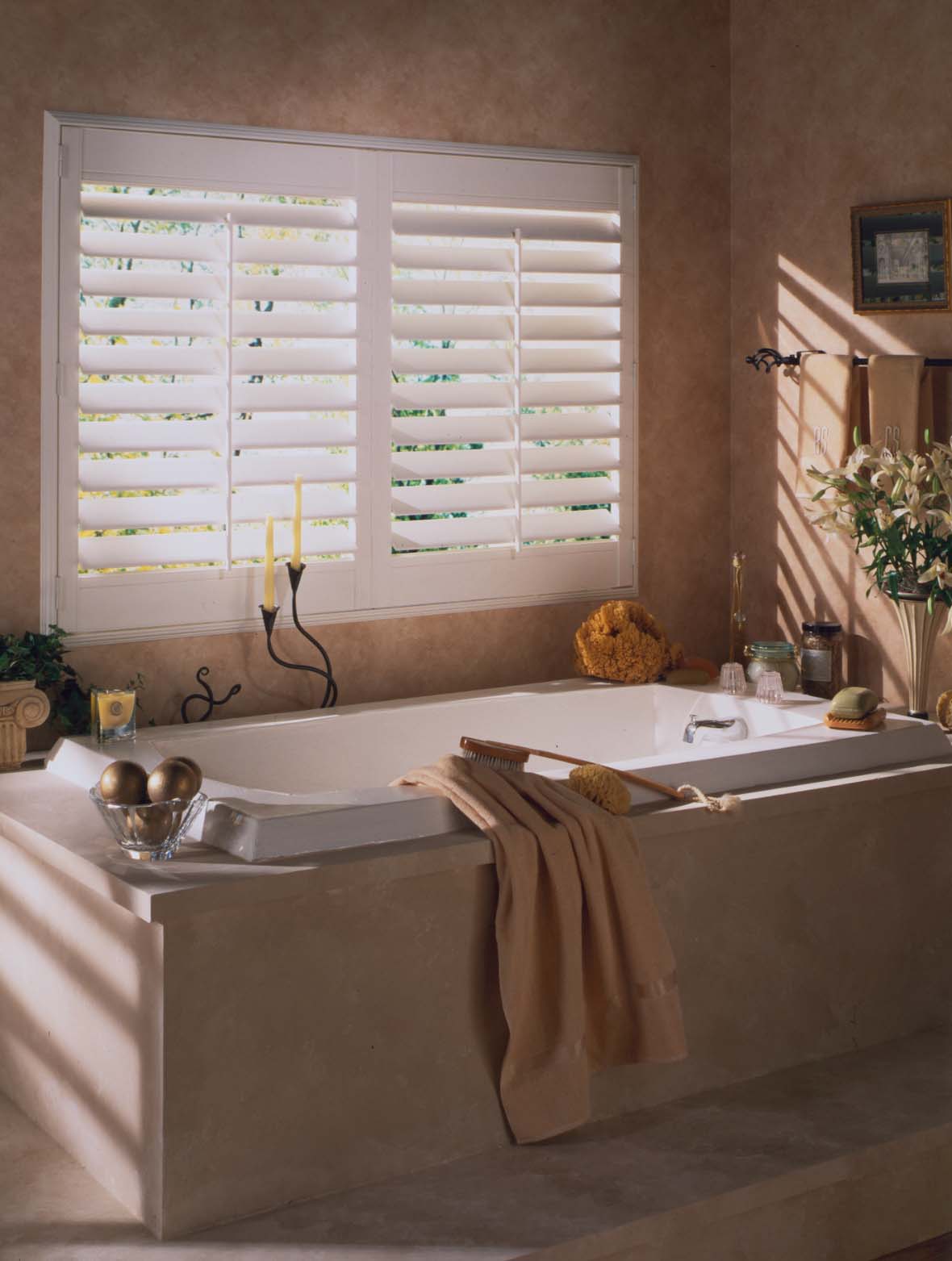 Shutters over bathtub