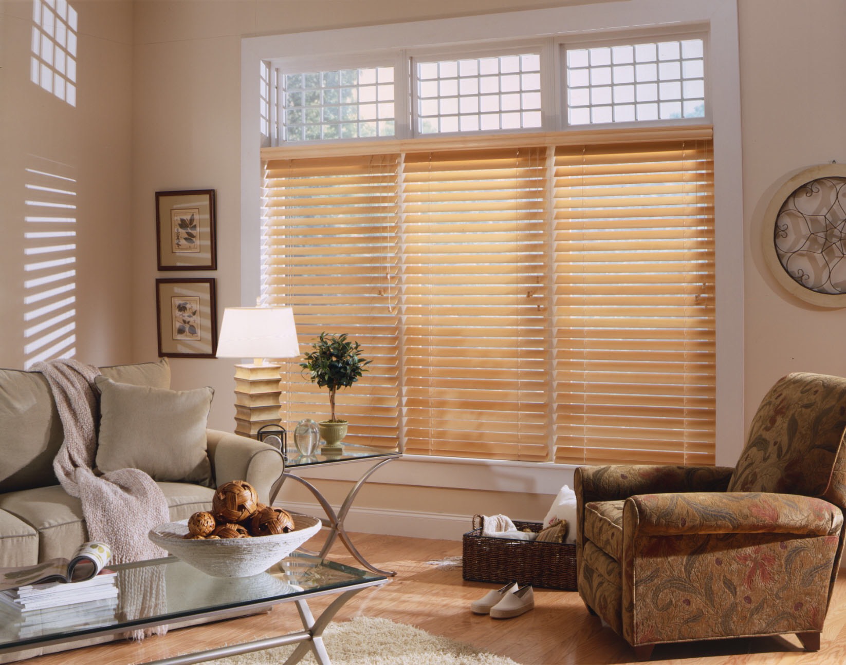 Faux wood blinds