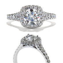 Hearts On Fire pave style engagement ring